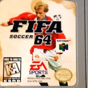 Nintendo FIFA Soccer 64 Game Cartridge - Red